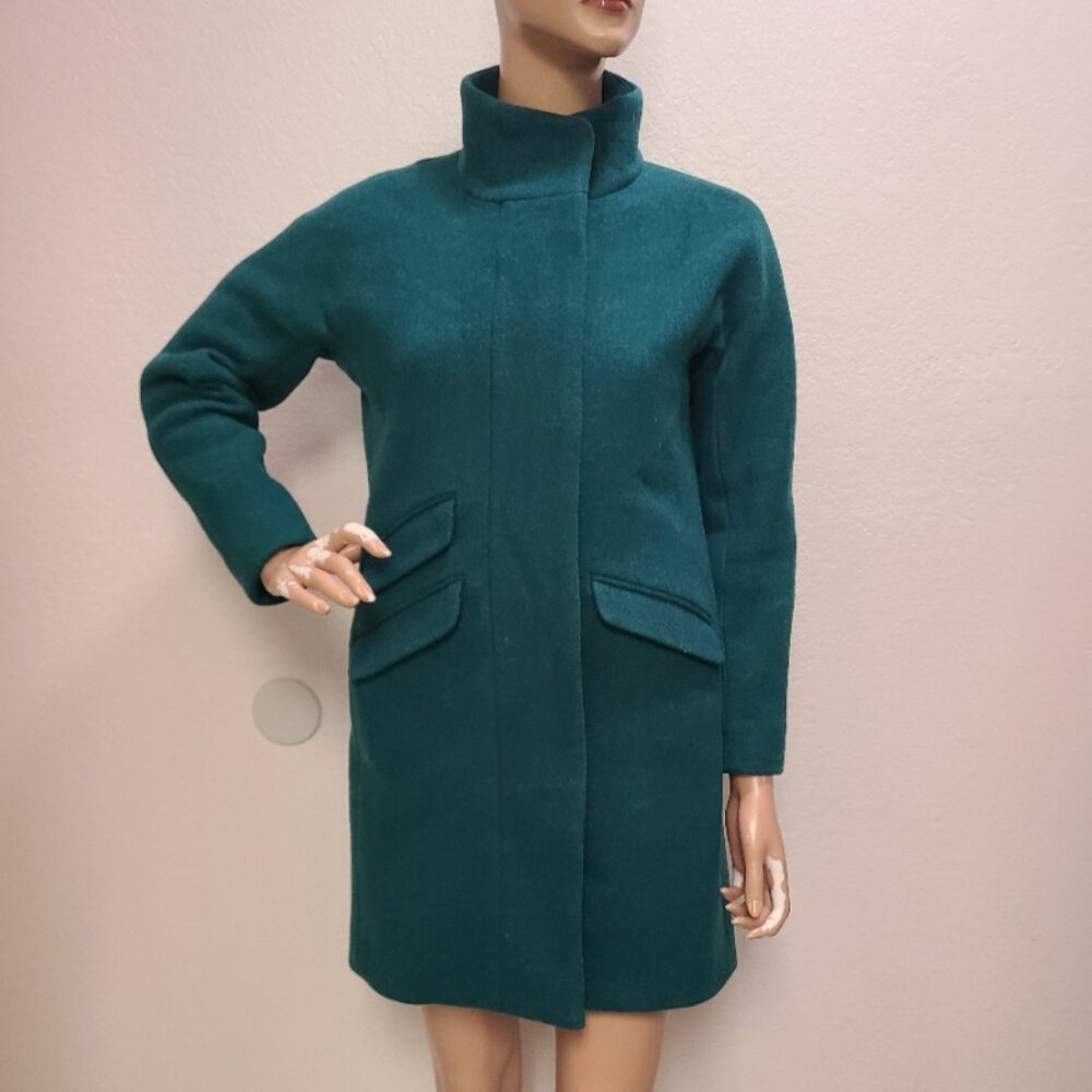 NEW NWOT! J. CREW STADIUM CLOTH by NELLO GORI STRAIGHT CUT WOOL COAT sz 0P - Picture 2 of 9